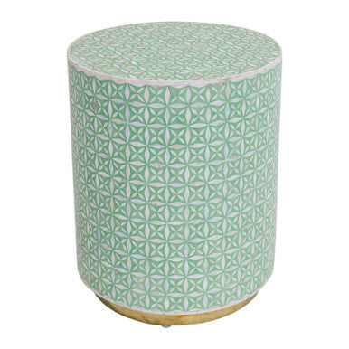 Mother of Pearl Inlay Side Table : Lady's Bedstraw : Jade Green