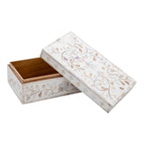 Mother of Pearl Inlay Mid-Size Box : Floral : White