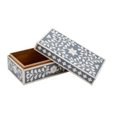 Bone Inlay Mid-Size Box : Floral : Grey