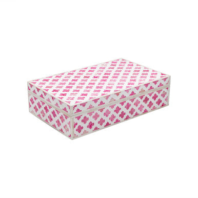 Bone Inlay Large Box : Moroccan : Pink