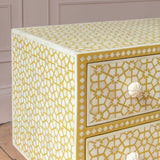 Bone Inlay Bedside Table : Web : Mustard