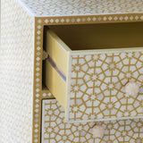 Bone Inlay Bedside Table : Web : Mustard