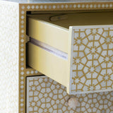 Bone Inlay Bedside Table : Web : Mustard
