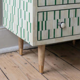 Bone Inlay 2 Drawer Bedside : Morse : Green