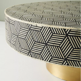 Bone Inlay Geo Inlay Coffee Table in Black