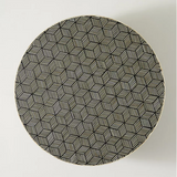 Bone Inlay Round Coffee Table : Criss Cross : Black