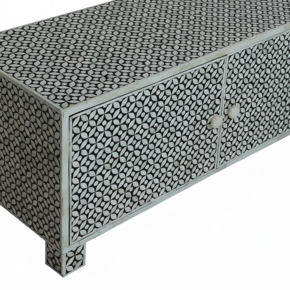 Bone Inlay TV Sideboard : Starburst : Black