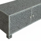Bone Inlay TV Sideboard : Starburst : Black