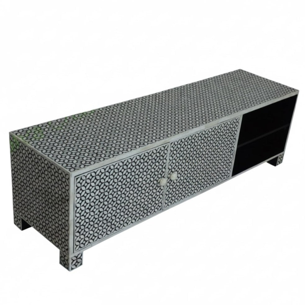 Bone Inlay TV Sideboard : Starburst : Black