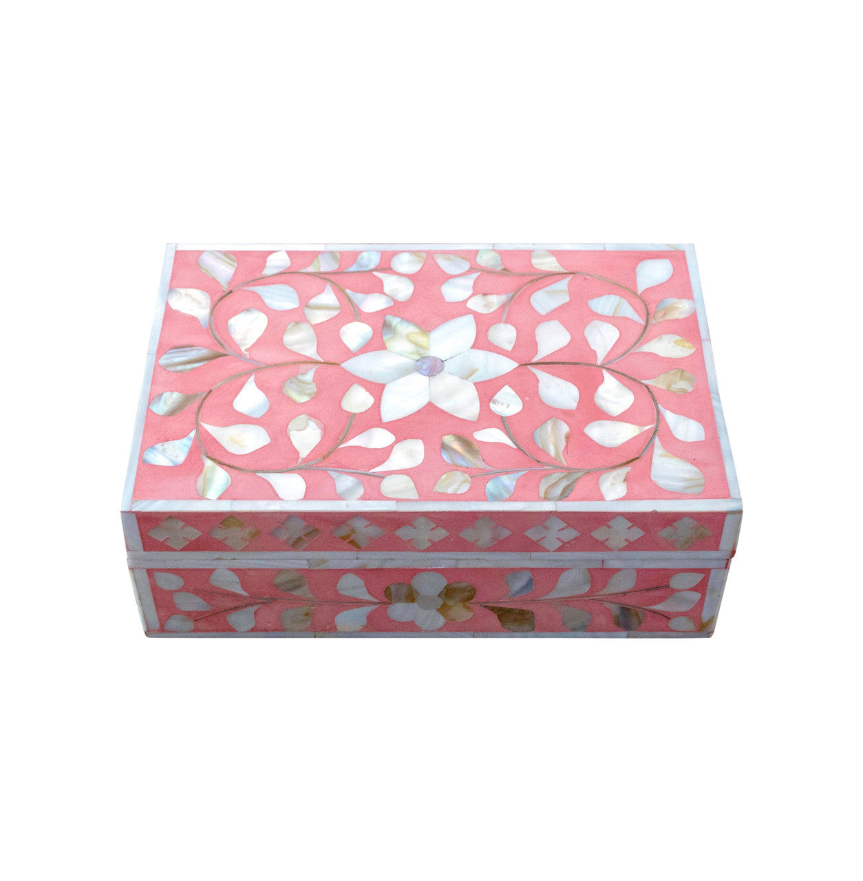 Mother of Pearl Small Gift Box : Floral : Pink