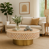 round Coffee Table in Ochre Styling Suggestions