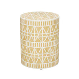 Bone Inlay Side Table : Delta : Yellow
