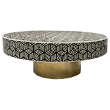 Bone Inlay Geo Inlay Coffee Table in Black