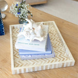 Bone Inlay Rectangular Tray : Zig Zag : Natural