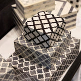 Bone Inlay Box : Reverse Quatrefoil Black