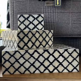 Bone Inlay Box : Reverse Quatrefoil Black