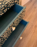 Bone Inlay 2 Drawer Chest : Hearts : Teal