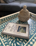 Bone Inlay Rectangular Tray : Floral : Teal