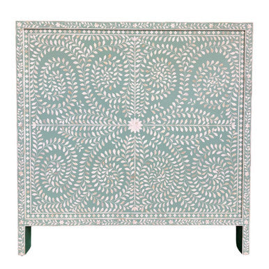 Bone or Mother of Pearl Inlay Square Bedhead