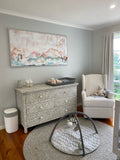 Bone Inlay 6 Drawer Chest : Starburst : Light Grey