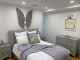 Mother of Pearl Inlay 4 Drawer Chest : Floral : Grey