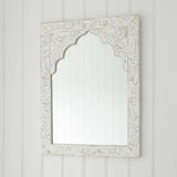 Bone Inlay Moghul Arch Mirror : Floral : Cream