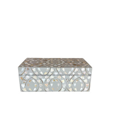 Mother of Pearl Inlay Mid-Size Box : Heart : Grey