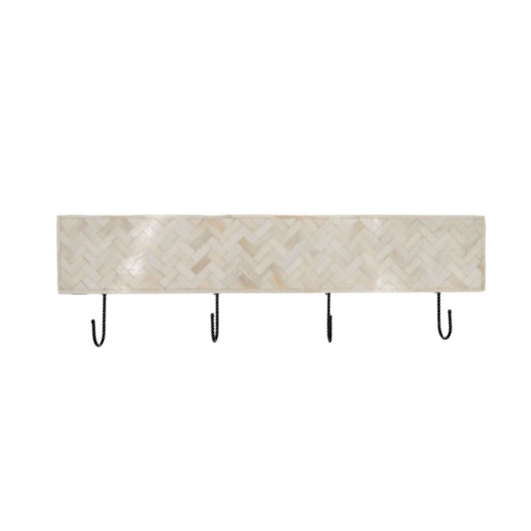 Bone Inlay Wall Hook : Stripe : White