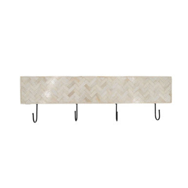 Bone Inlay Wall Hook : Stripe : White