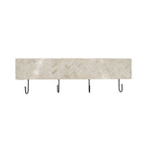 Bone Inlay Wall Hook : Stripe : White