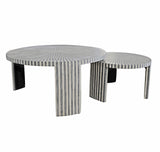 Bone Inlay Nesting Coffee Table Pair : Grey