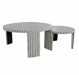 Bone Inlay Nesting Coffee Table Pair : Grey