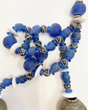 Handmade Recycled Glass & Bone Necklace